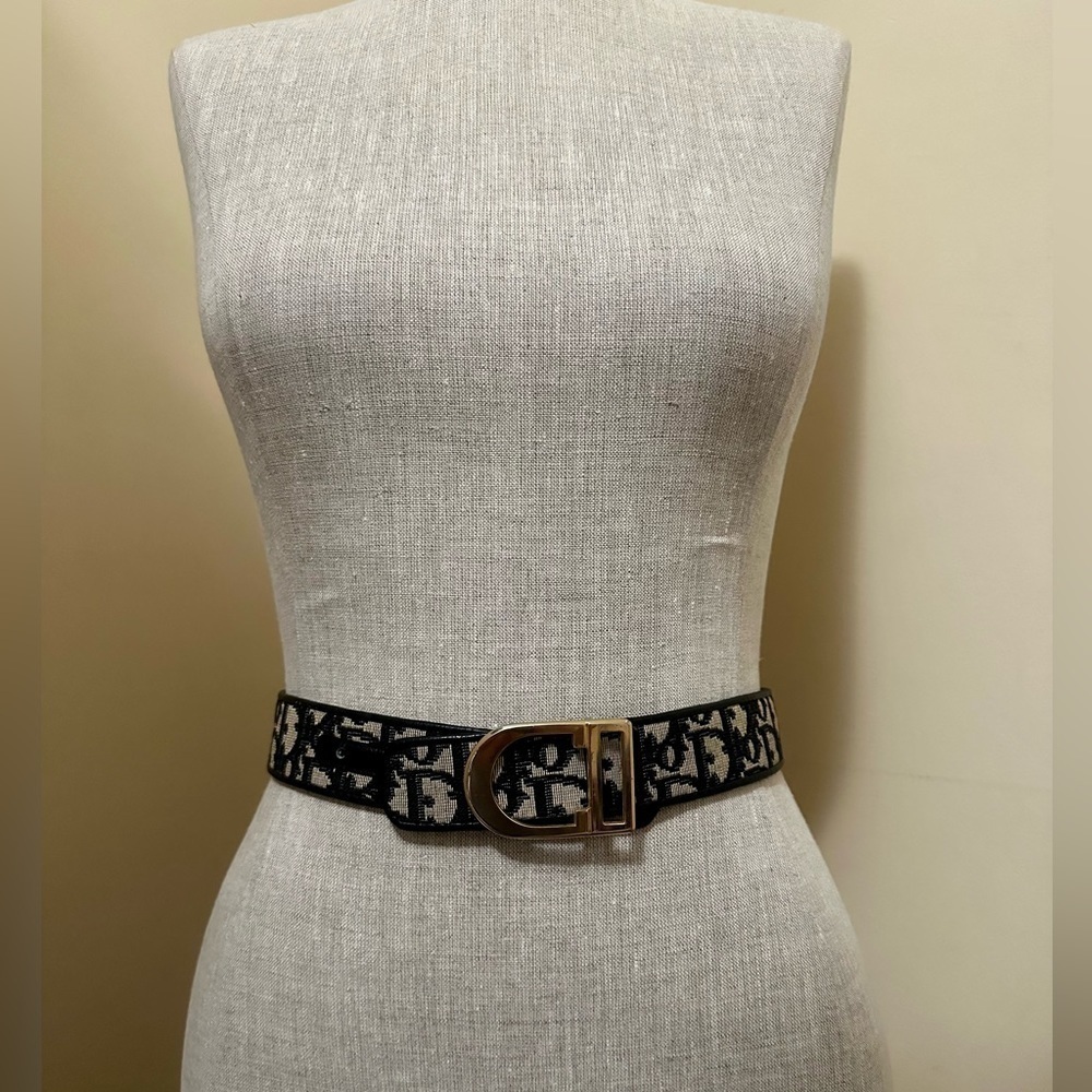 CHRISTIAN DIOR vintage oblique belt in black